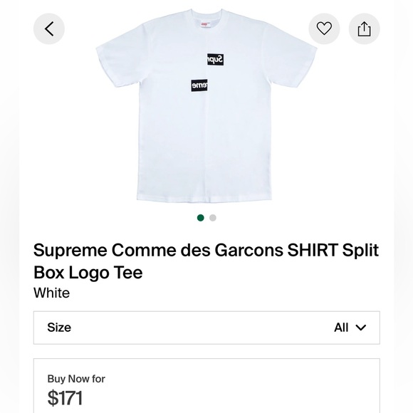 Supreme Comme des Garcons Split Box Logo Tee - Picture 3 of 3